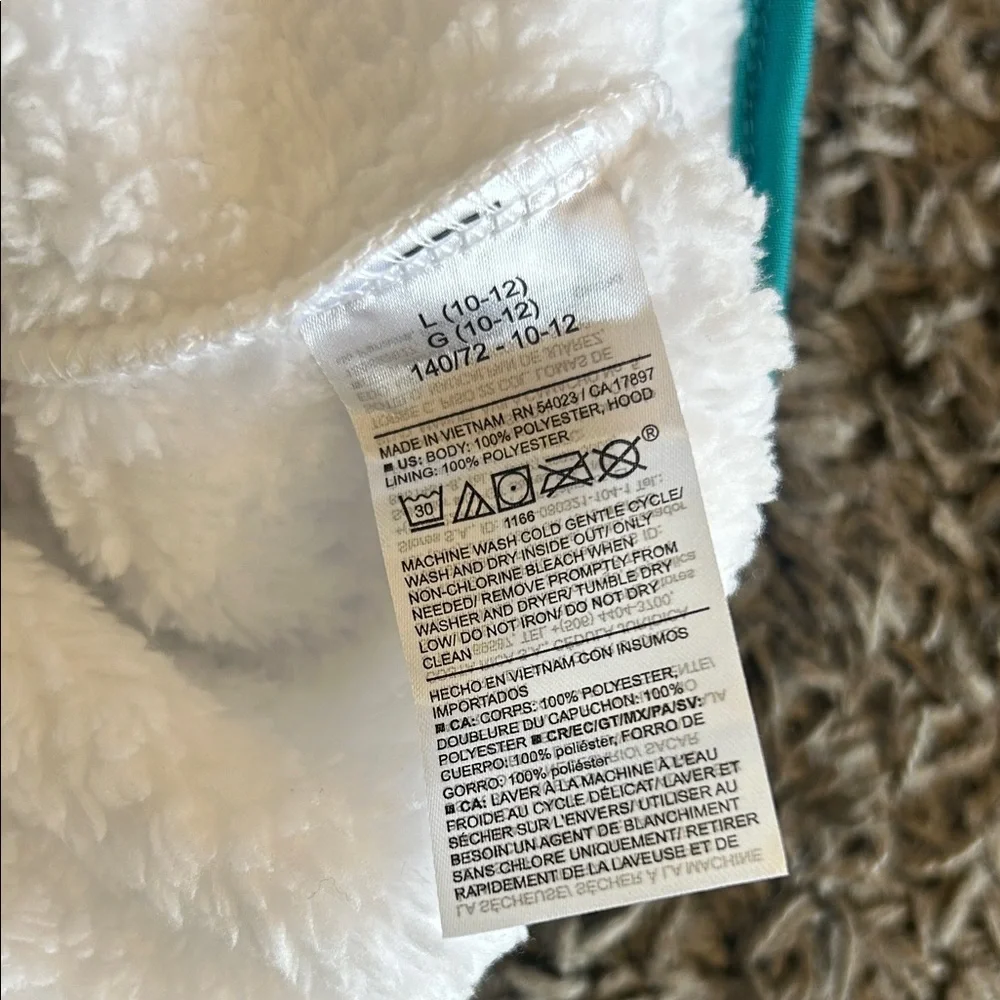 NWT Old Navy Loose Sherpa Pocket Hooded Jacket for Boys Size 10-12 Large
